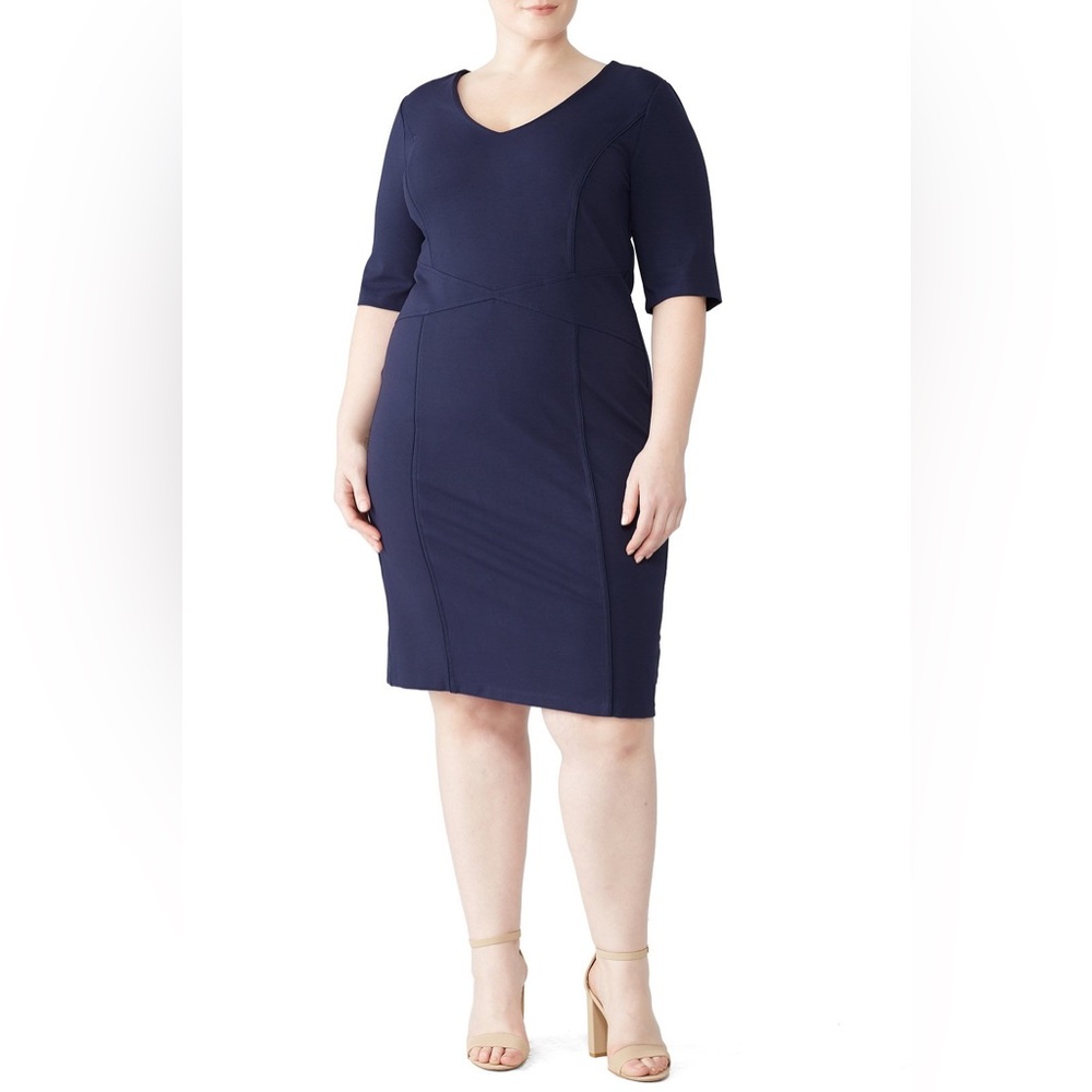 Eloquii Navy 9 to 5 Stretch Work Dress